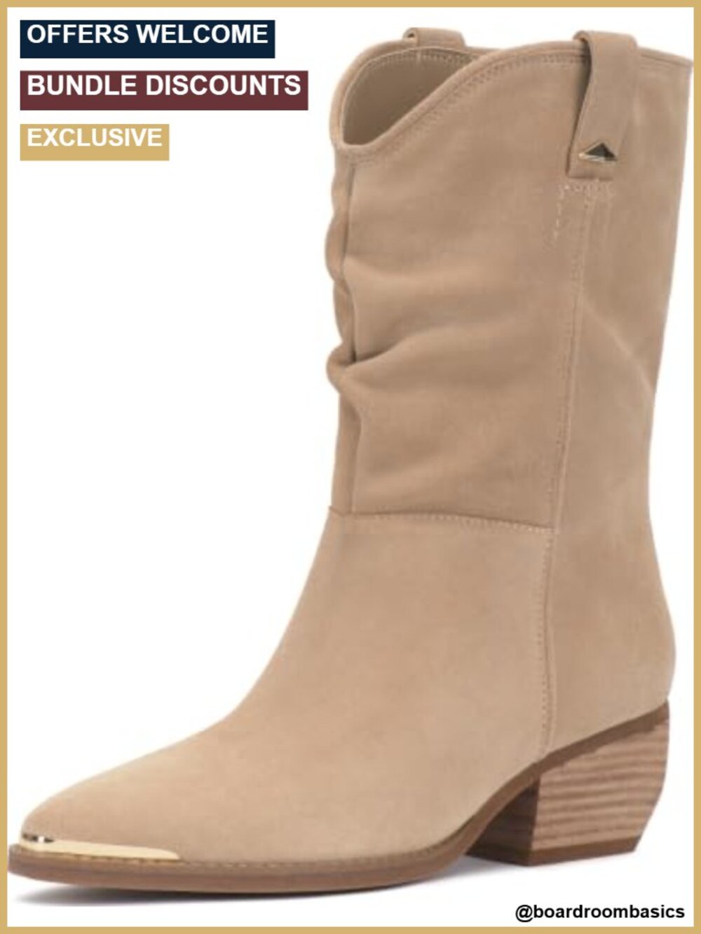 Suede Pointed Toe Pull On Ankle Boots 2.2" Heel